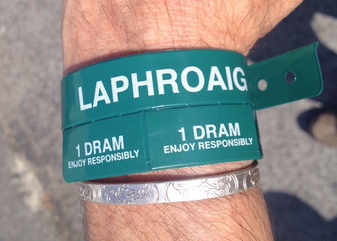 Band of brothers: Many a dram was shared by enthusiasts of the cult Islay distillery Laphroaig wristband