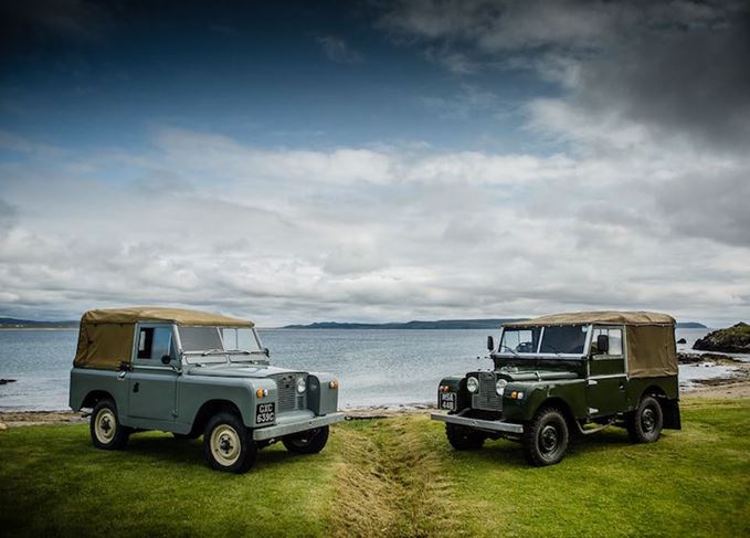 Local hero: the Land Rover name was born on the rugged island of Islay Land Rover Defenders on Islay