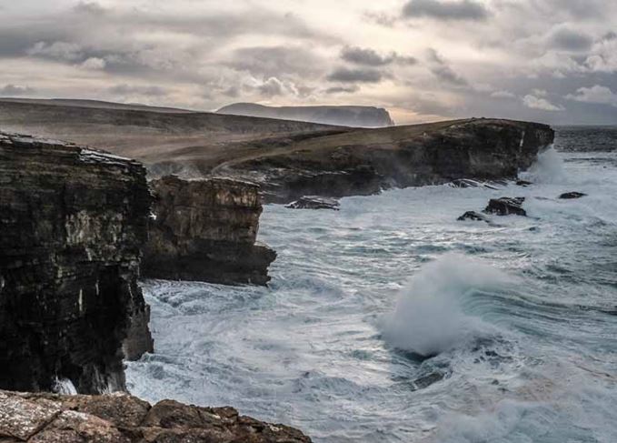 Setting the scene: The Yesnaby cliffs provided part of the backdrop to the ‘Dramspotting’ tour (Photo: Marcel Van Gils) Orkney whisky tasting