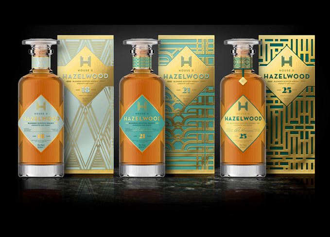 Hazelwood House is a range inspired by the Art Deco period. Hazelwood House whisky range