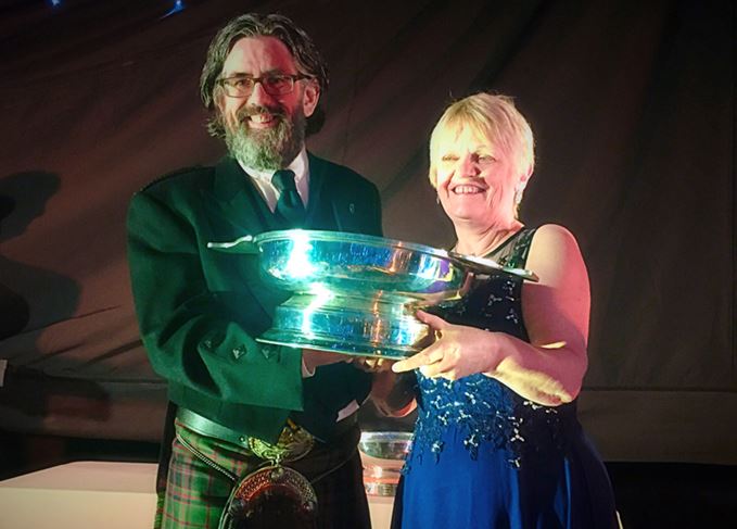 Whisky award: Dave Broom accepts the award for International Ambassador from last year's recipient, Martine Nouet Dave Broom and Martine Nouet