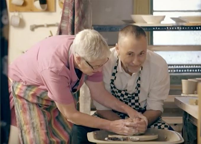 Michel Roux Jr gets his hands dirty learning some new pottery skills for the series. Michel Roux Jr pottery