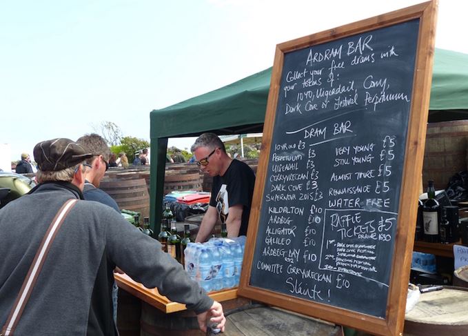 Spoilt for choice: The Ardram bar offered a wide array of the distillery's whiskies The Ardram bar