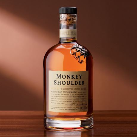 Bouteille vide de scotch whisky Monkey Shoulder