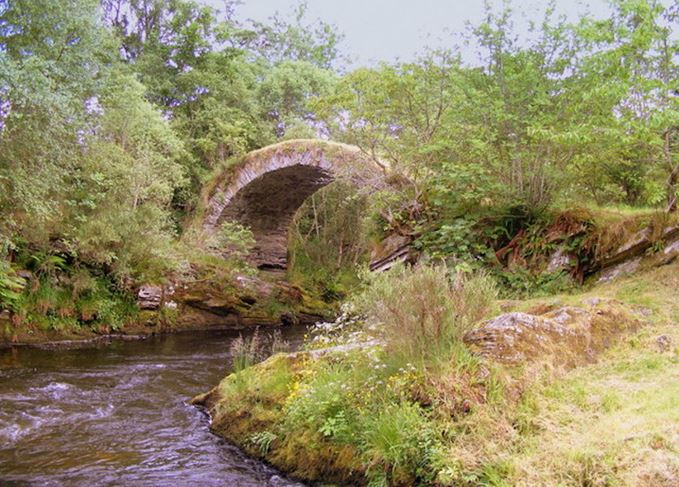 Bridge to the past: the packhorse crossing of the river Livet Packhorse bridge across the Livet
