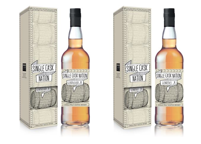 Single-minded: Two of the single cask releases in the new retail-only range Single Cask Nation