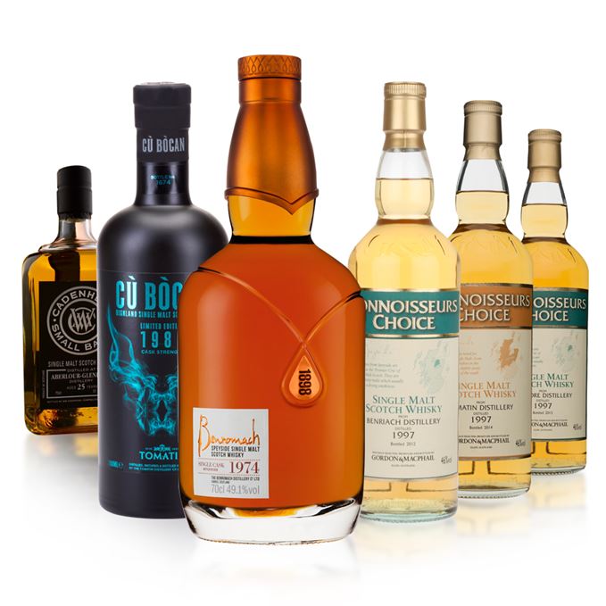 Benromach 1974, Cu Bocan, Tomatin, Tormore, Aberlour and Benriach