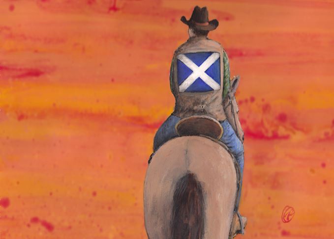 Flying the flag: But why can't Scotch be more like Bourbon? asks the Virgin Scottish flag, American sunset