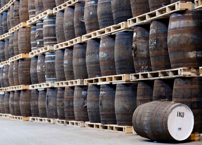 Falling down: But there were some positive signs for Scotch towards the end of 2015 Scotch whisky casks