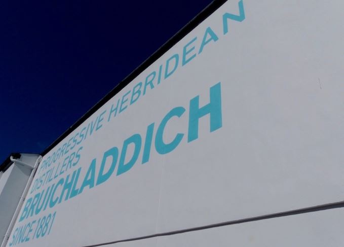 Sign of the times: Bruichladdich still prizes its 'progressive' status Bruichladdich distillery sign
