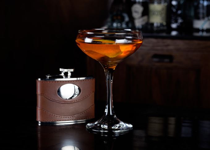 Sneak a heart-warming Sazerac away in your favourite hipflask for a wintry pick-me-up on the go. Sazerac and hipflask